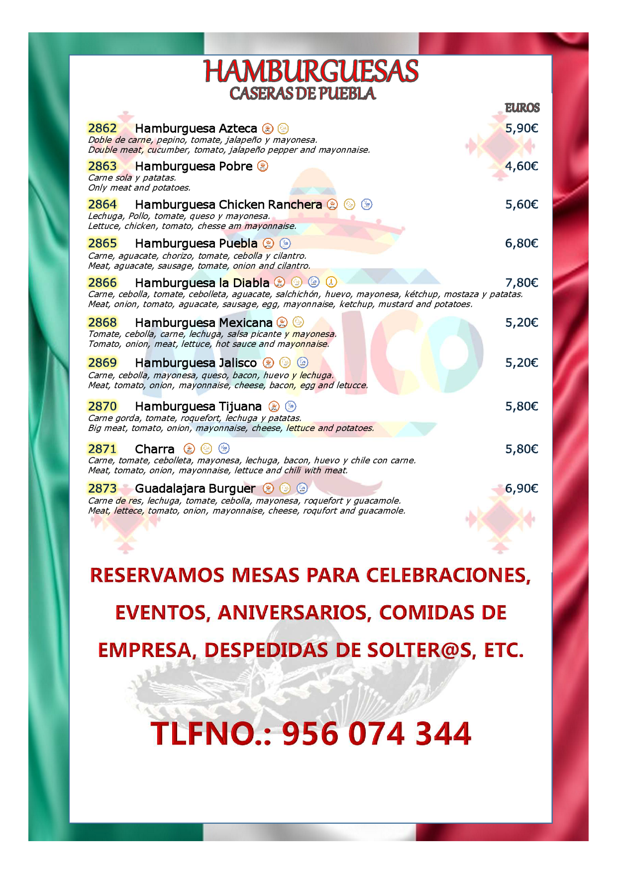 Carta de Restaurante Cantina Cantinflas — página 12