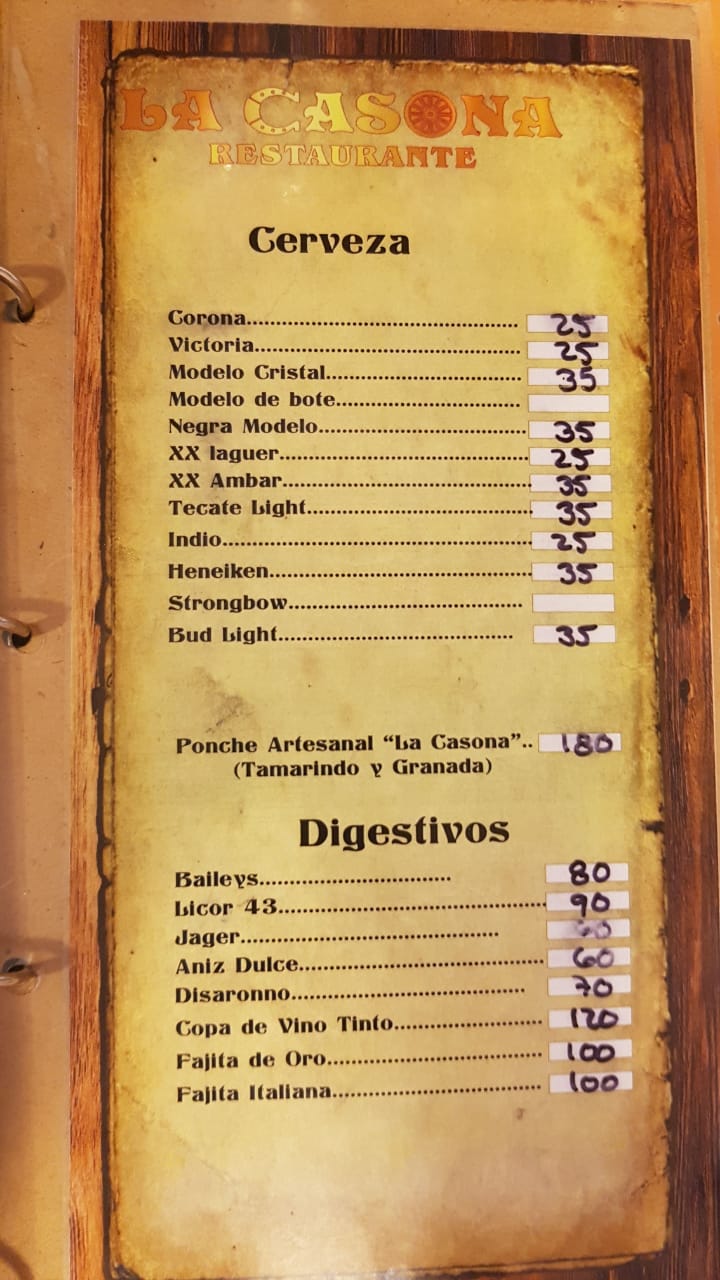 Carta de La Casona Restaurante — página 3
