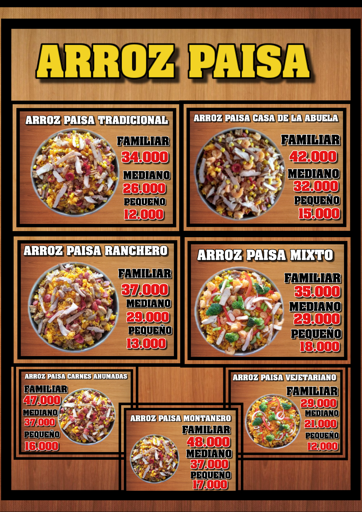 Carta de Arroz Paisa de la Abuela — página 3