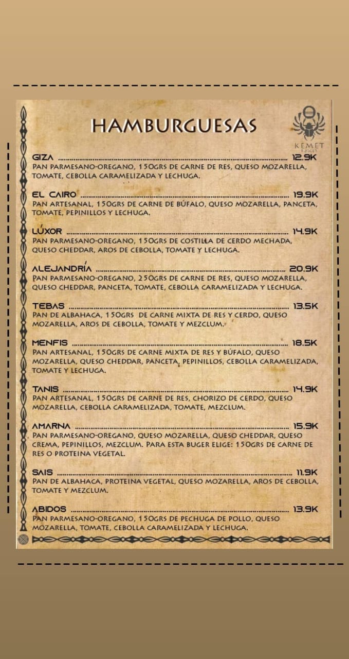 Carta de KEMET Burger — página 1