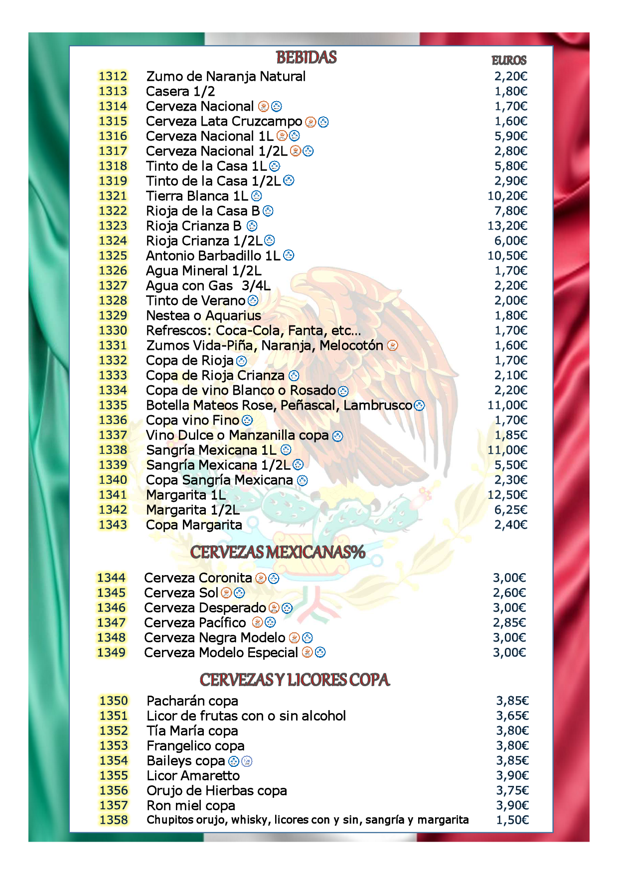 Carta de Cantina Cantinflas — página 2