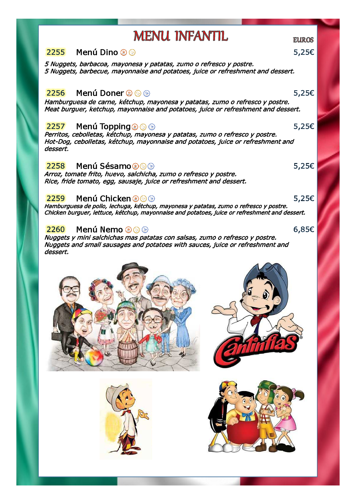 Carta de Cantina Cantinflas — página 4