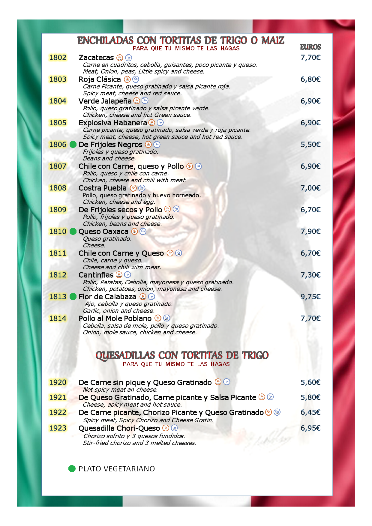 Carta de Cantina Cantinflas — página 8