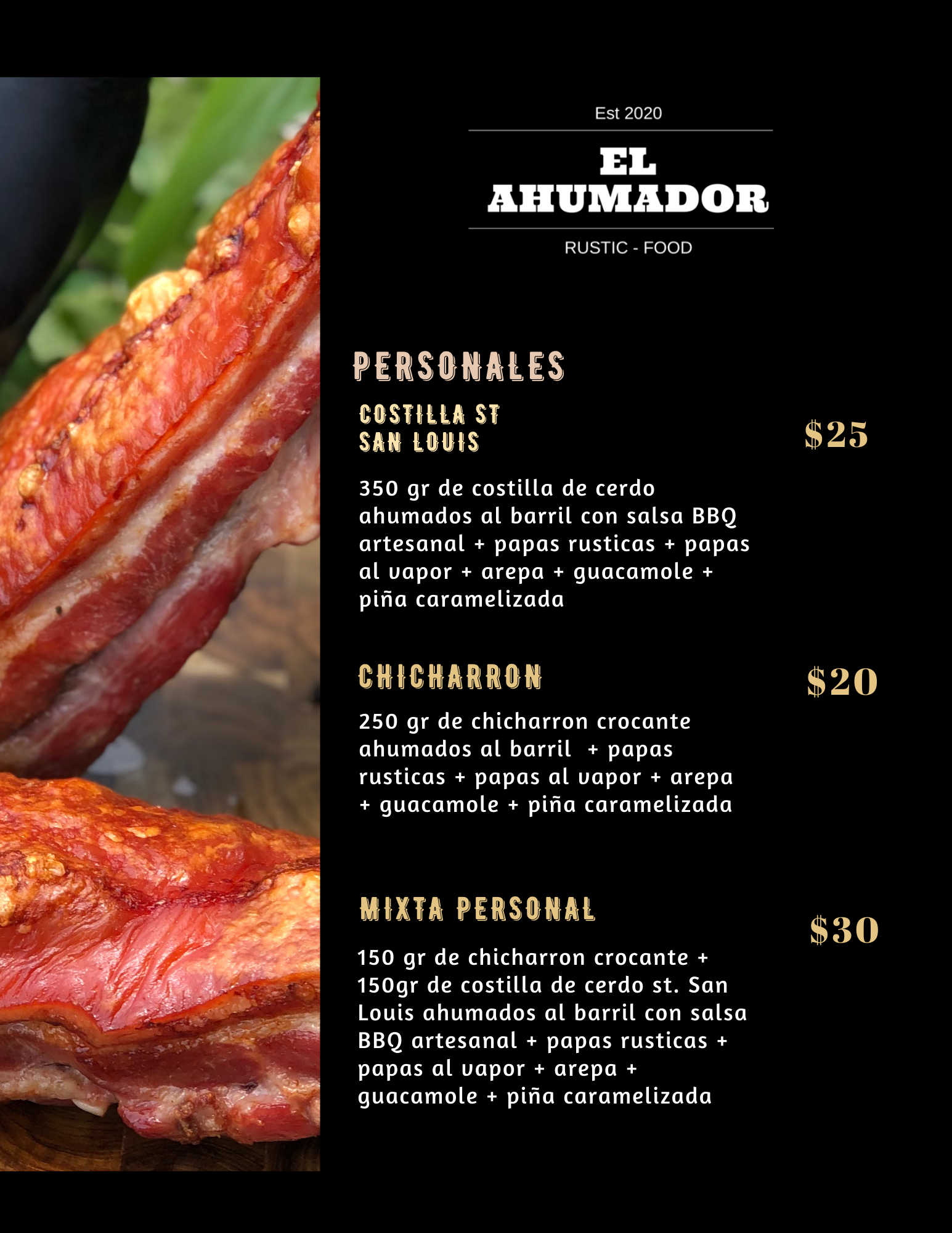 Carta de El Ahumador y Bbq Grill House  en Cali  — página 3