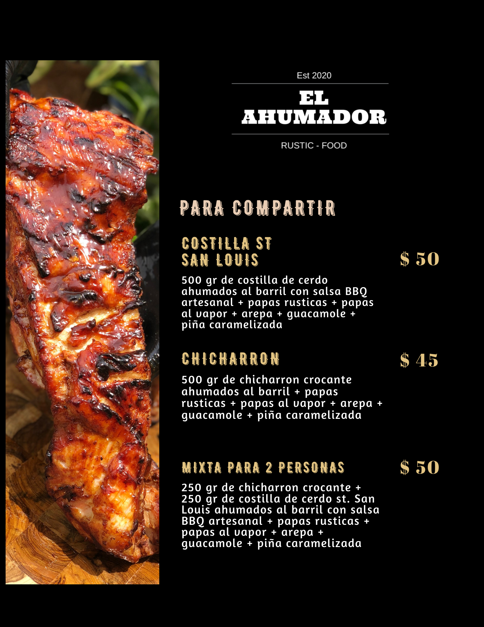 Carta de El Ahumador y Bbq Grill House  en Cali  — página 8