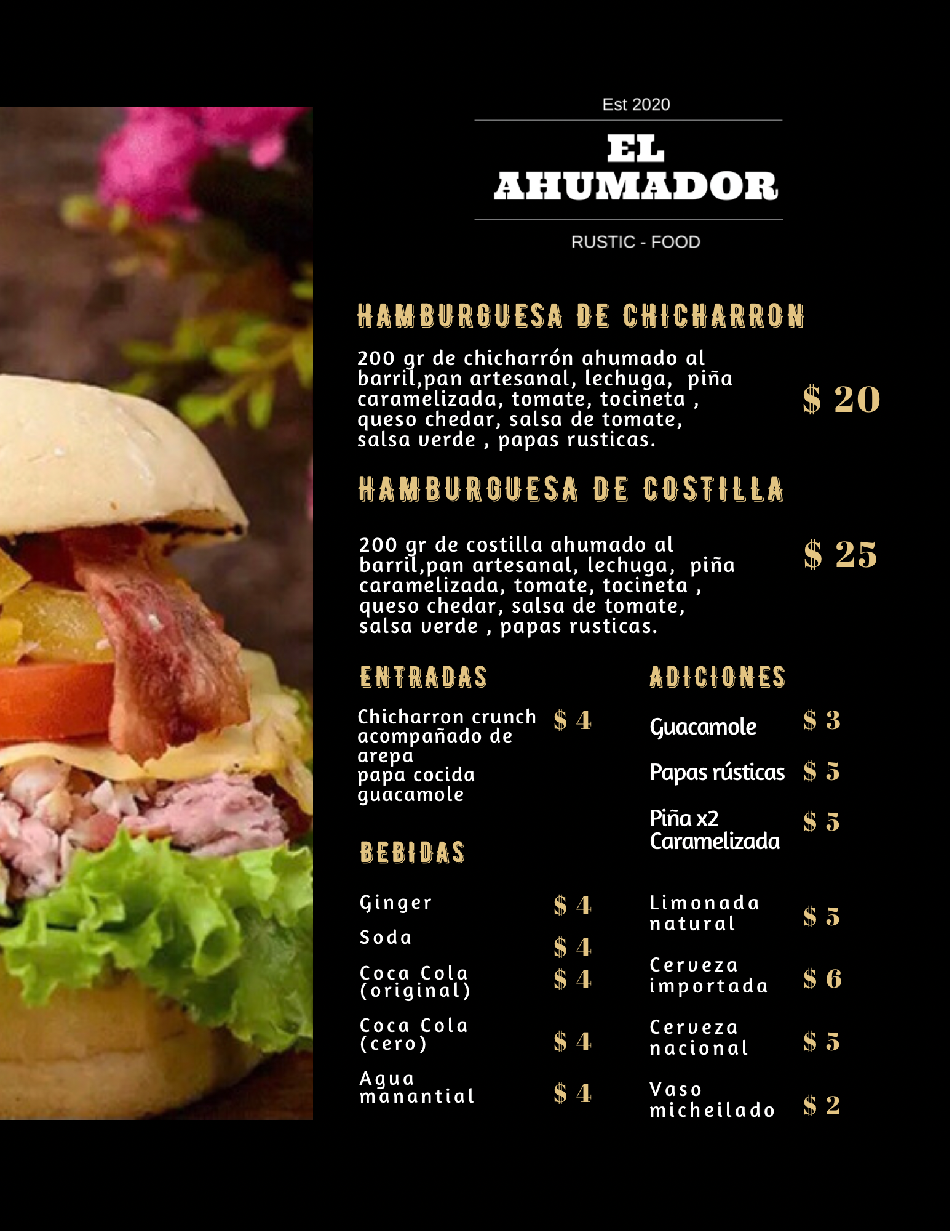 Carta de EL AHUMADOR Y BBQ GRILL HOUSE  en Prados del limonar , Cali  — página 5
