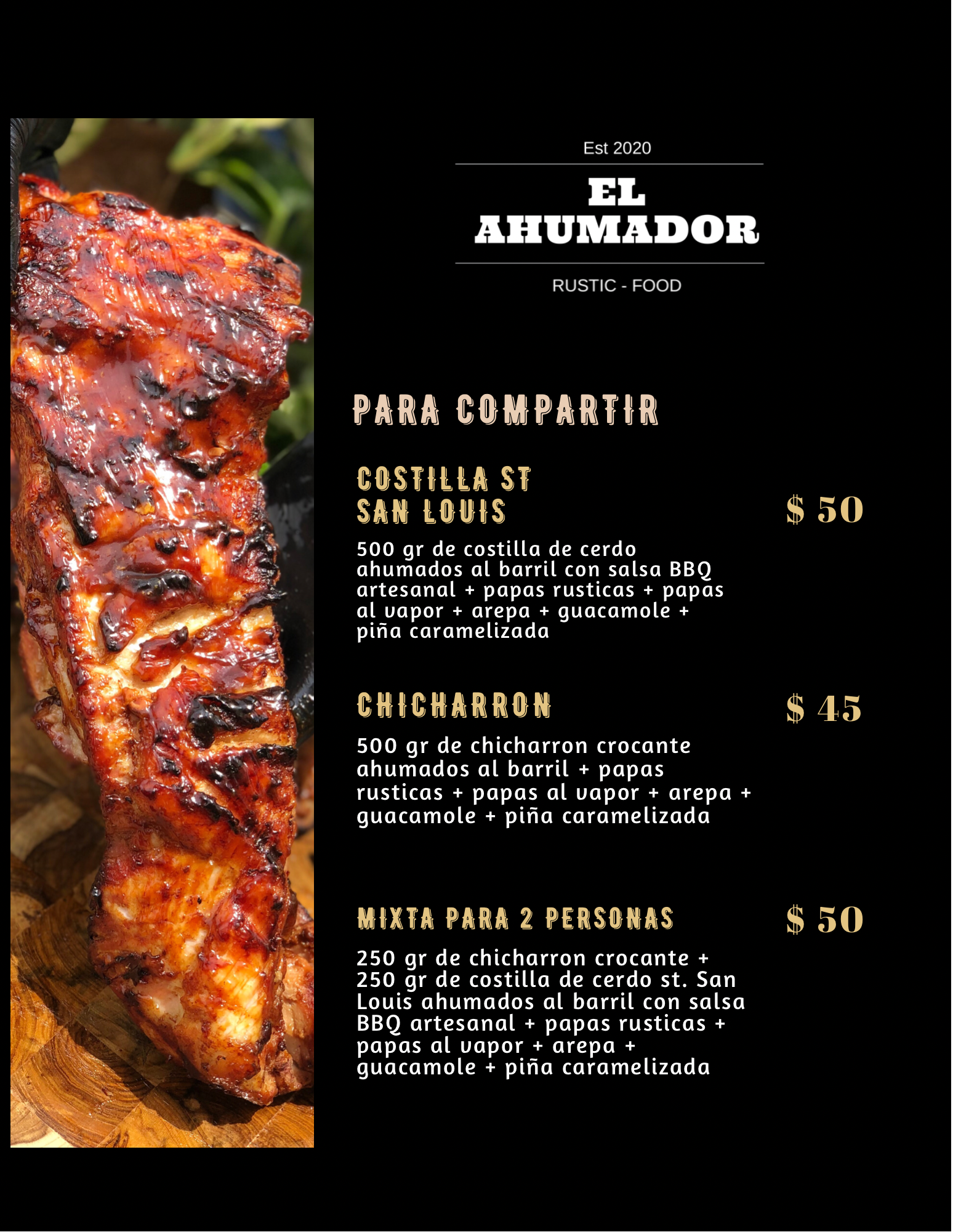 Carta de EL AHUMADOR Y BBQ GRILL HOUSE  en Prados del limonar , Cali  — página 4