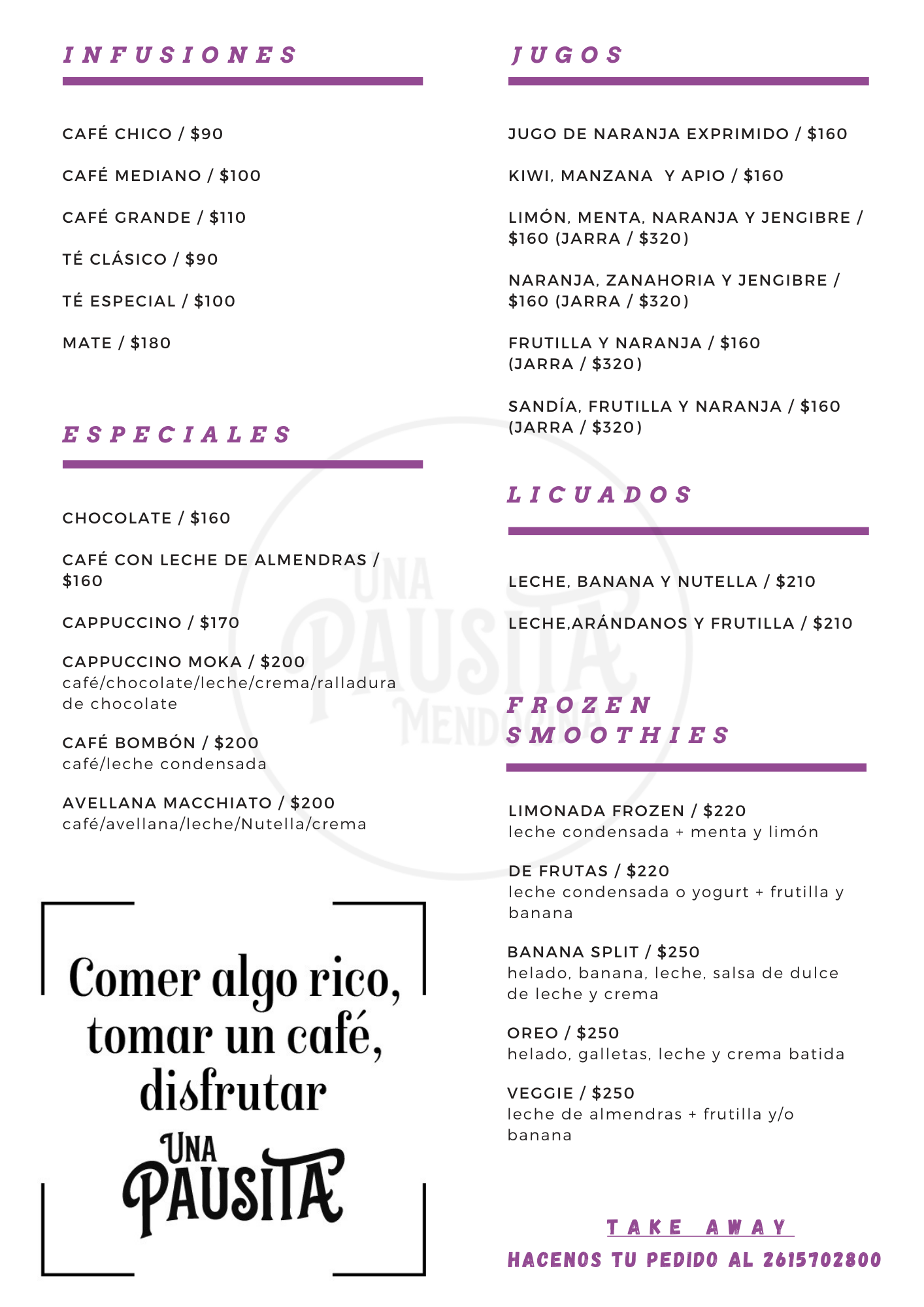 Carta de Una Pausita Mendocina en Mendoza — página 3