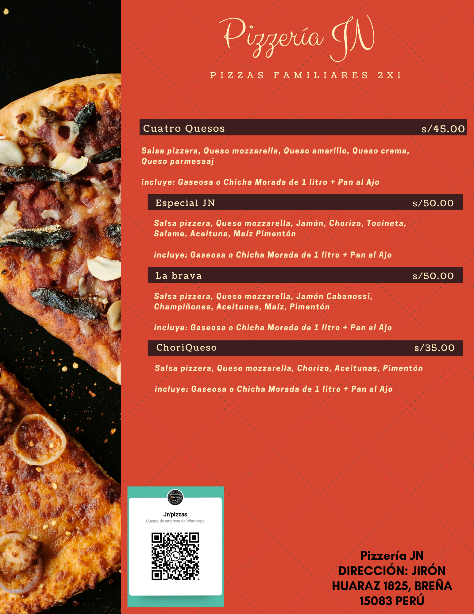 Carta de Pizzería JN en Brella 15083 — página 6