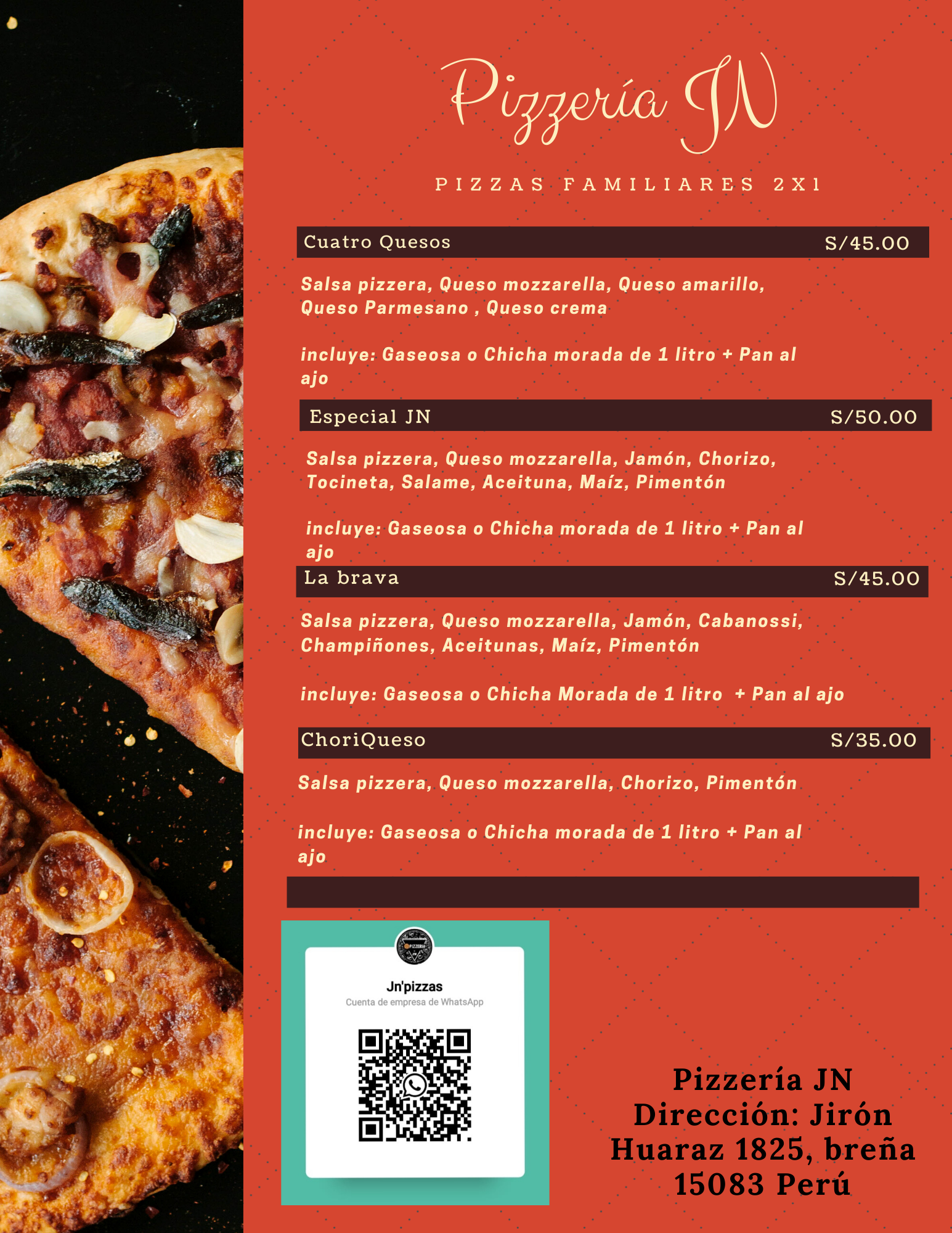 Carta de Pizzería JN en Brella 15083 — página 7