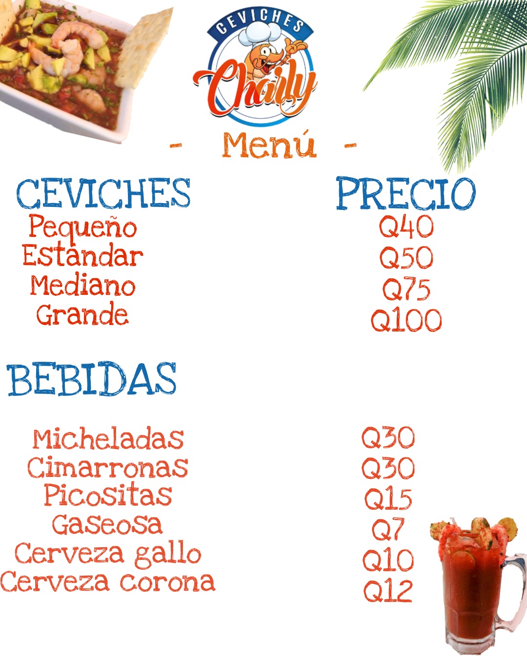 Carta de Ceviches Charly  en Masagua — página 3