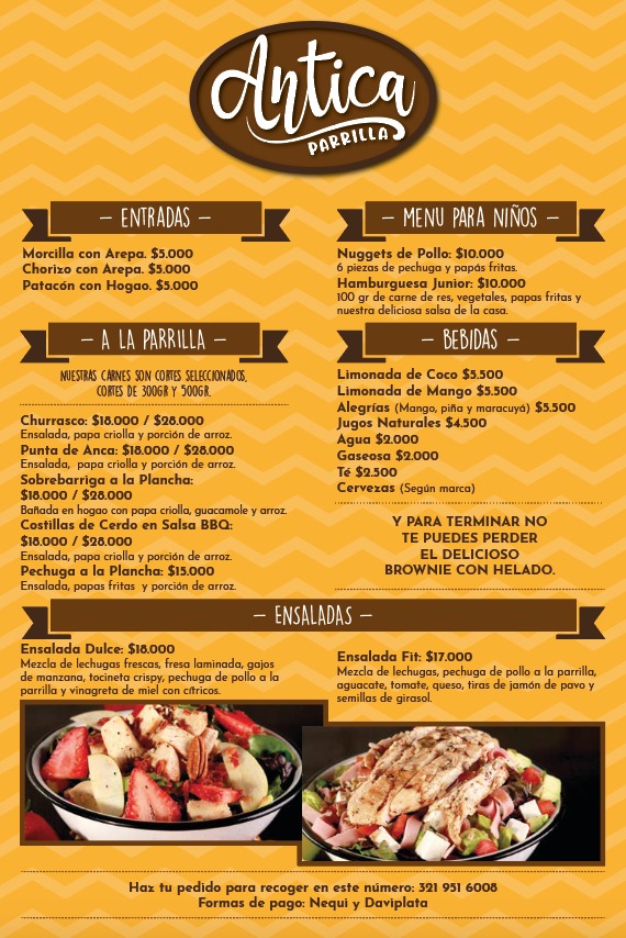 Carta Online de Antica Parrilla en Tabio