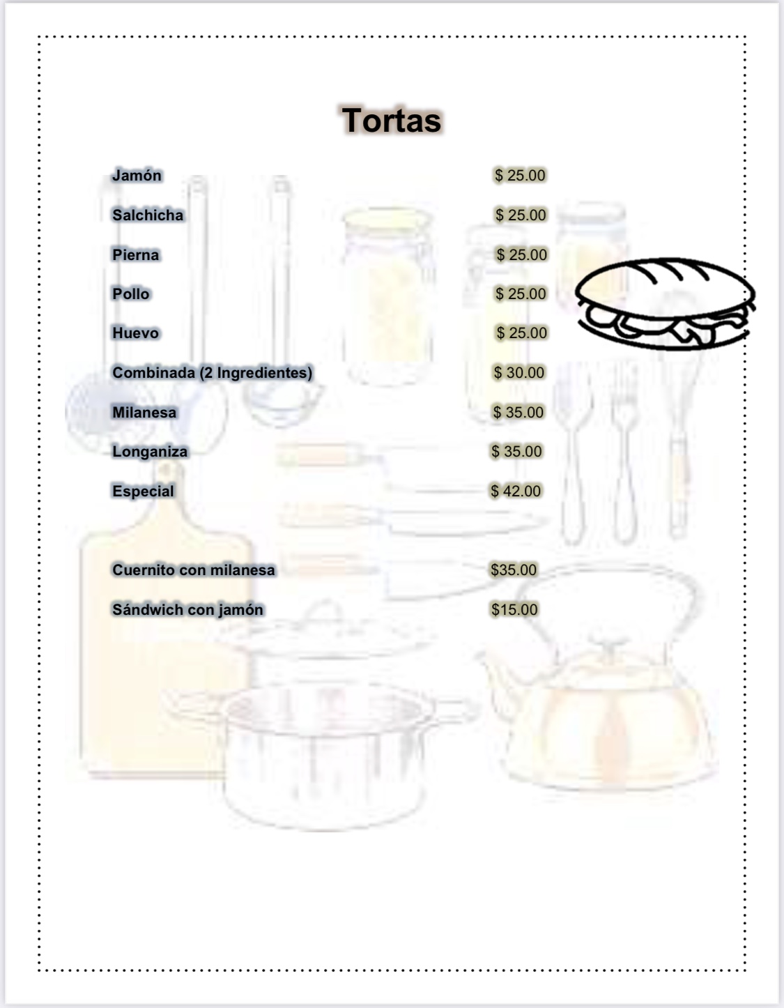 Carta de La Marquesita Snacks & Coffee en Lerma — página 4