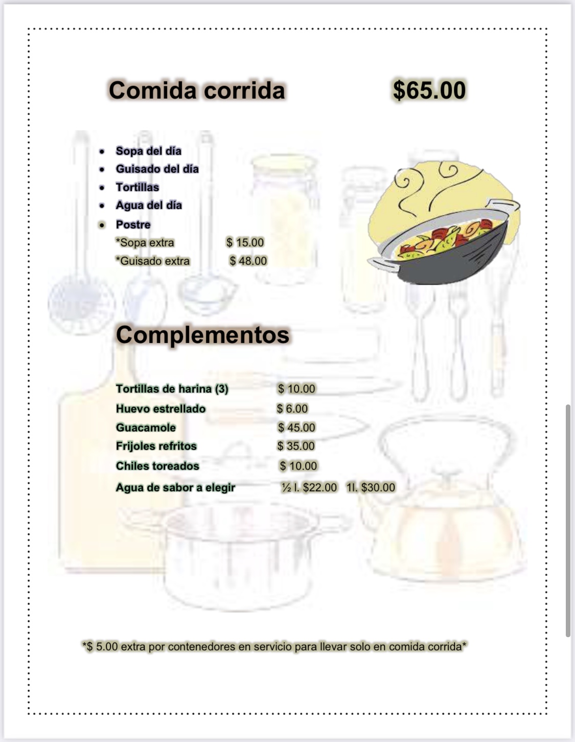 Carta de La Marquesita Snacks & Coffee en Lerma — página 5
