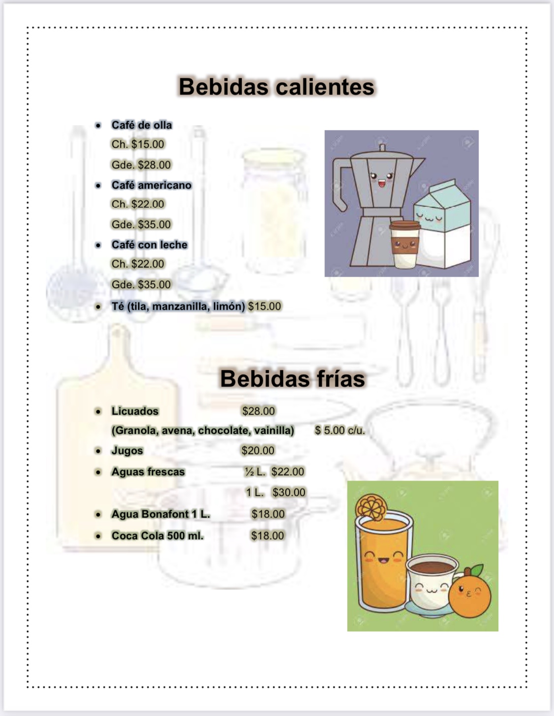 Carta de La Marquesita Snacks & Coffee en Lerma — página 9