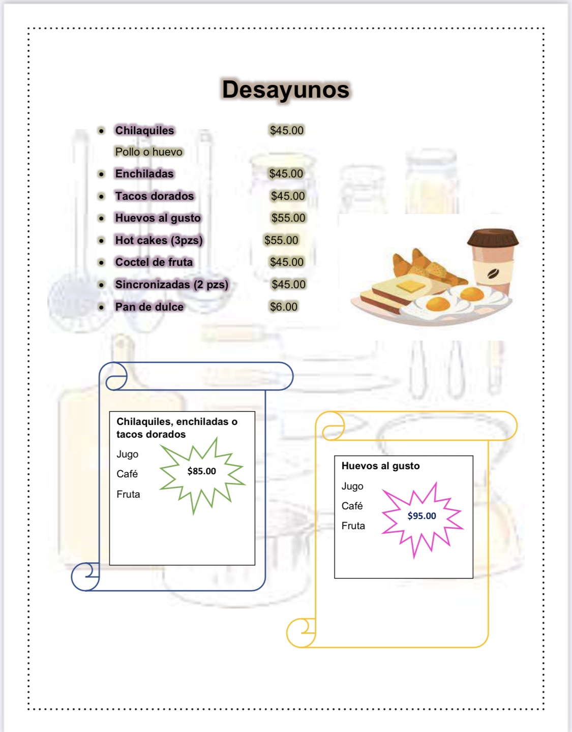 Carta de La Marquesita Snacks & Coffee en Lerma — página 6
