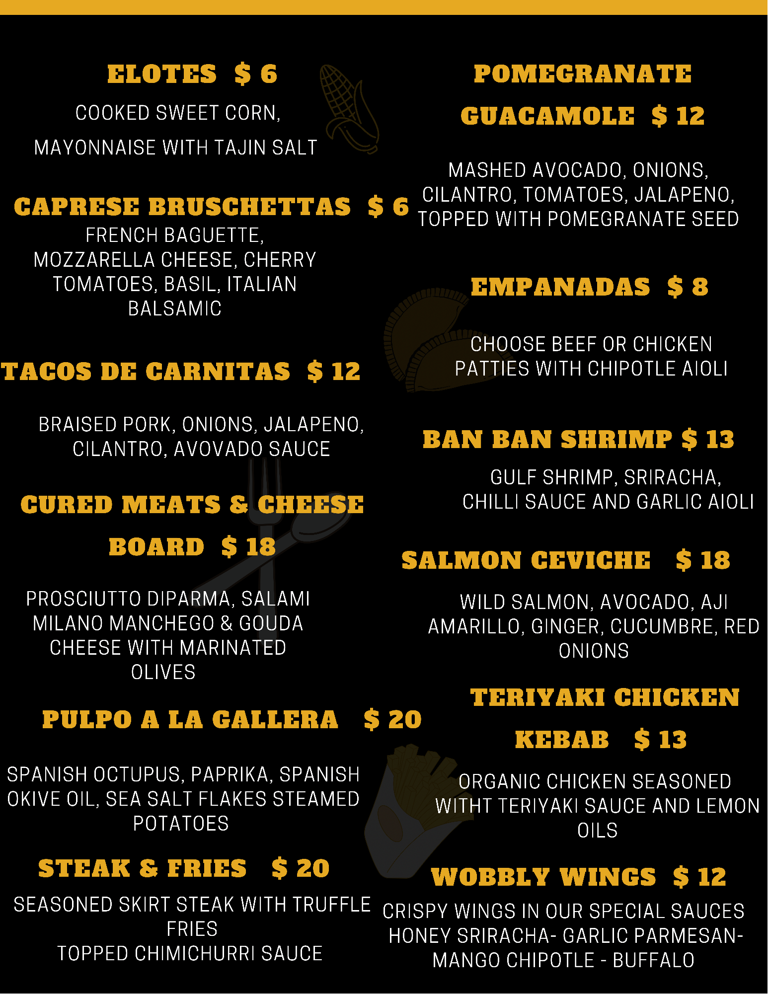Carta de DUO GASTRO PUB QNS en ELMHURST — página 1