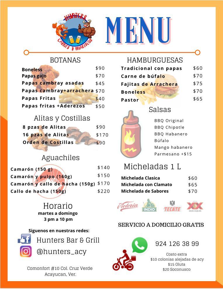 Carta de Hunters en HEROICA CIUDAD DE JUCHITAN DE ZARAGOZA, OAXACA — página 1