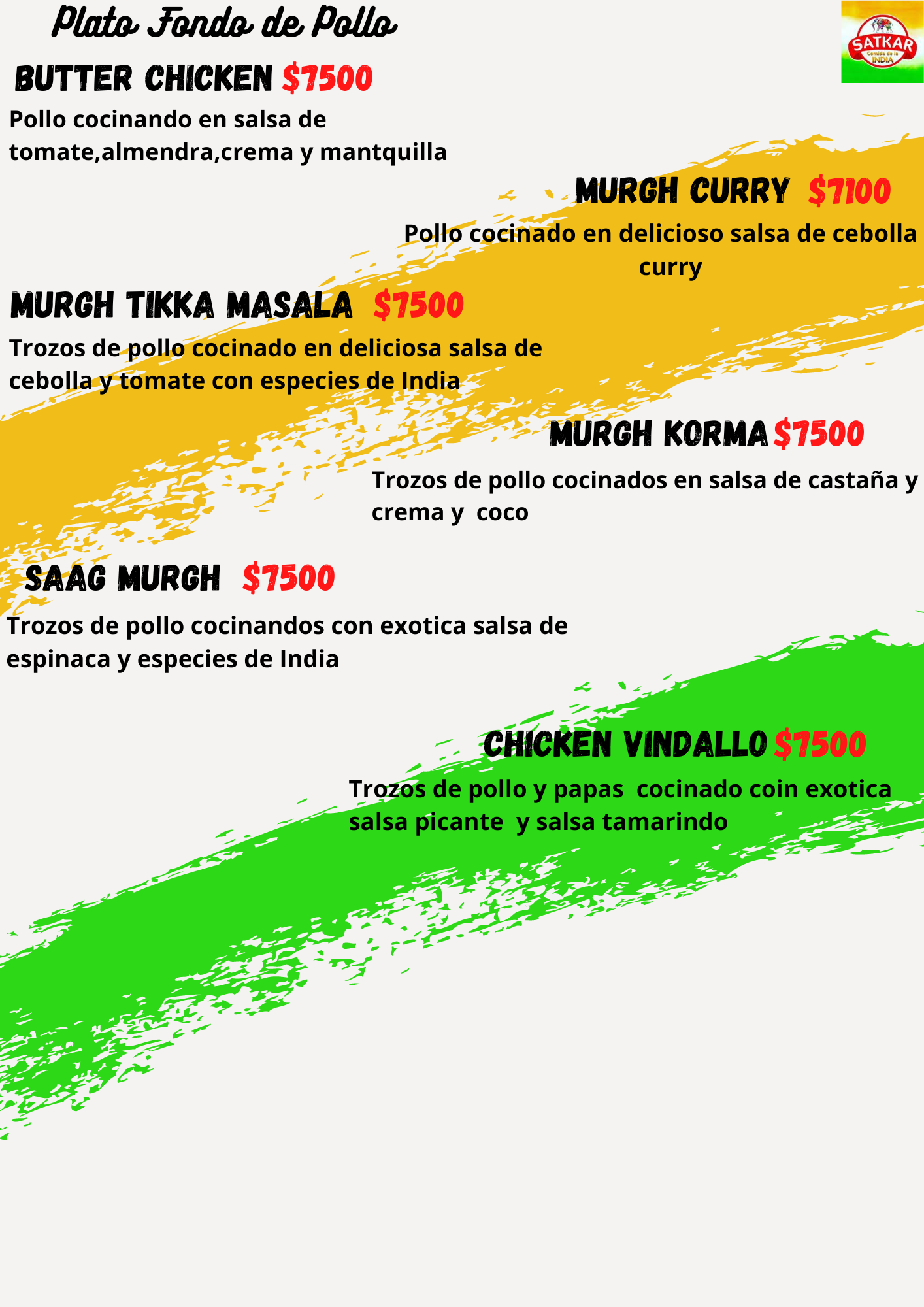 Carta de satkar comida de la india en santiago — página 2