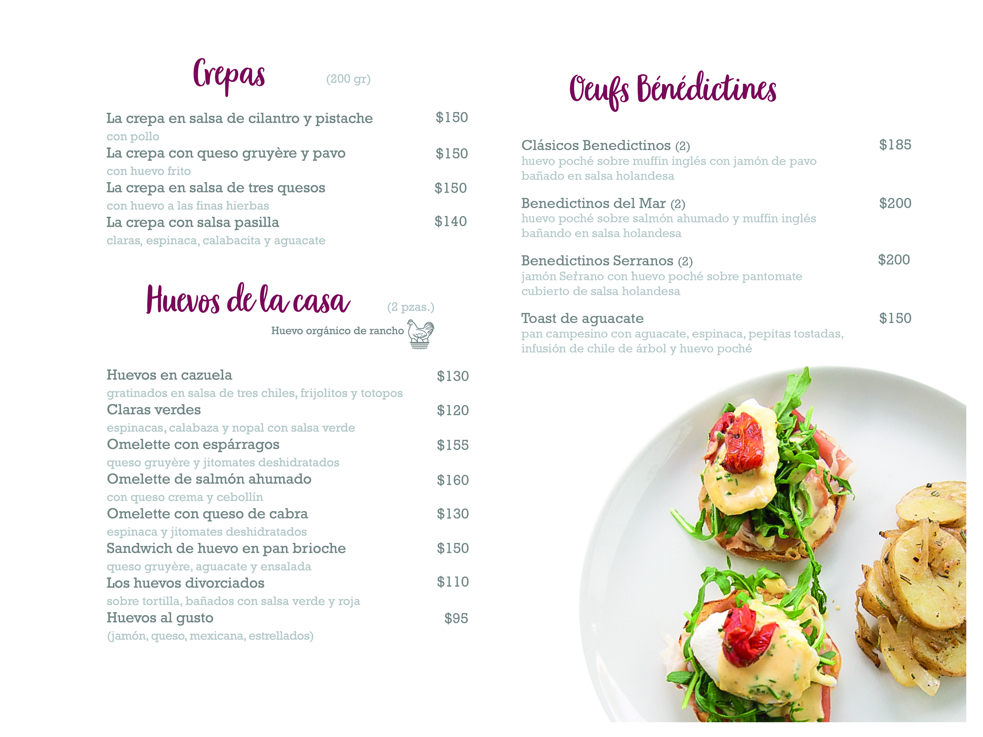 Carta de Creperie de la Paix — página 2