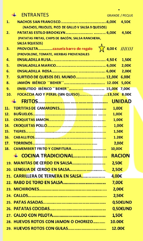 Carta de Pintxame gastrobar  — página 3